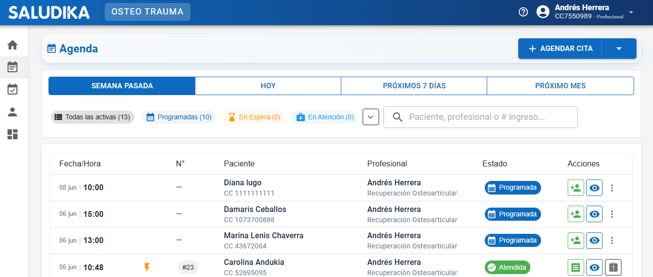 Agenda médica en Saludika - Gestión de citas
